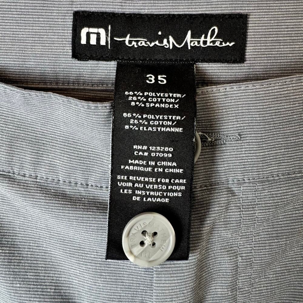 Travis Mathew Golf Pants Gray Open to Close Tech Chino Tapered Mens 35 31 - Picture 2 of 14